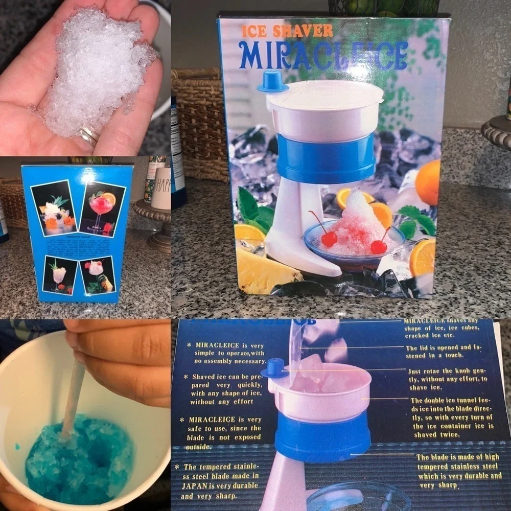 Miracle Ice Snow Cone Ice Shaver Kit NEW Snow Cone Maker ICEES Birthday Party